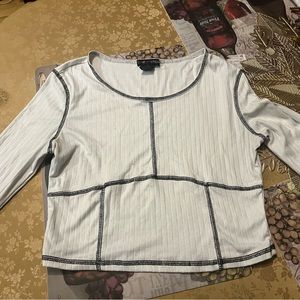 White Long Sleeve Crop Top